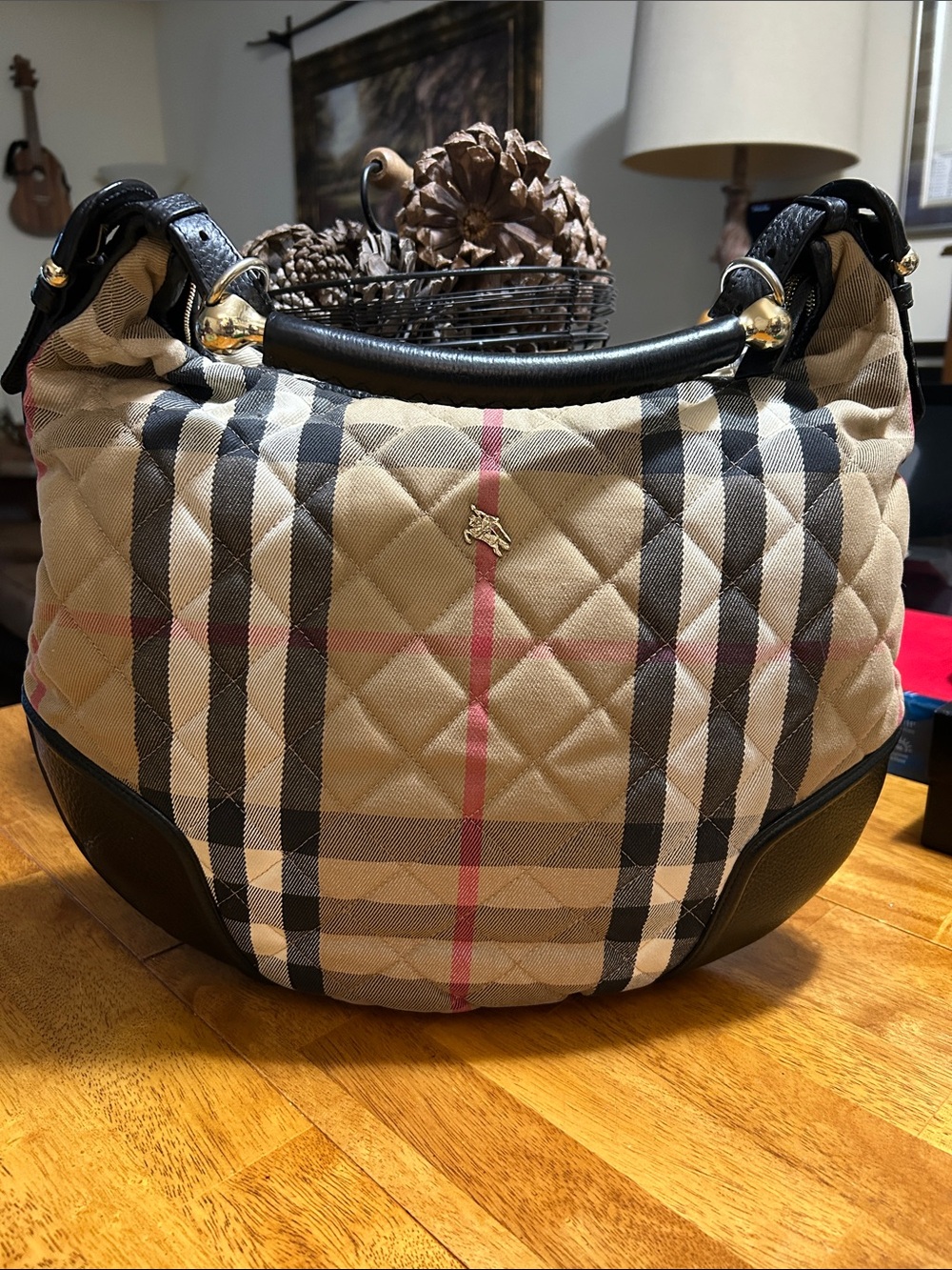 Burberry Hoxton Hobo Quilted Plaid